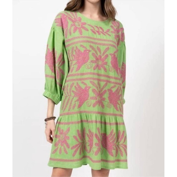 SISTER MARY lora may embroidered dress in grass - Picture 1 of 10